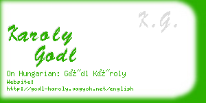 karoly godl business card